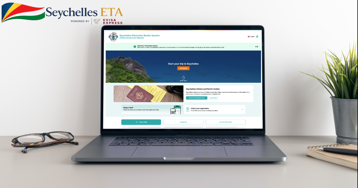 Seychelles ETA portal — online application interface